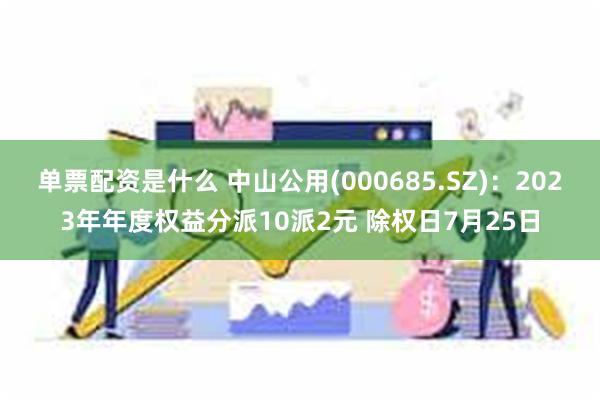 单票配资是什么 中山公用(000685.SZ)：2023年年度权益分派10派2元 除权日7月25日