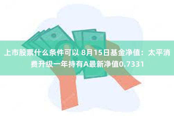 上市股票什么条件可以 8月15日基金净值：太平消费升级一年持有A最新净值0.7331